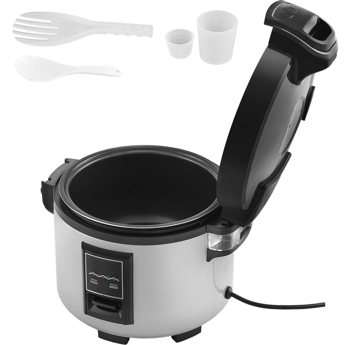 Commercial Rice Cooker, 70-Cup Rice Cooker, 15 Liter Large Rice Cooker and Warmer with Nonstick Inner Pot, Fast Cooking and 12-Hour Keep Warm, with Rice Cup and Paddle, for Restaurant