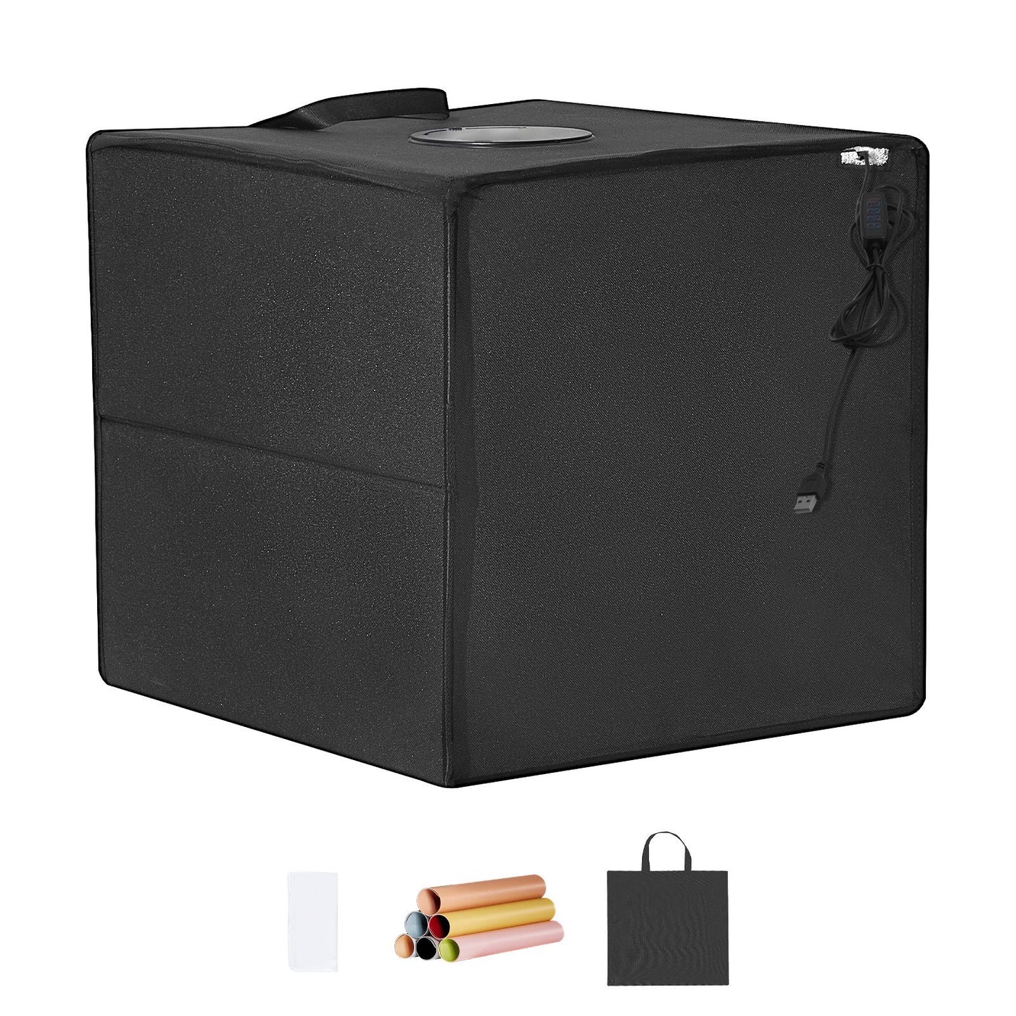 Photo Studio Light Box 3000-5600K 6 Double-Sided Color Backdrops, 41 x 40 x 39 cm