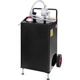 114L Gas Caddy, Fuel Storage Tank with Wheels, Portable Fuel Caddy with Manuel Transfer Pump, Gasoline Diesel Fuel Container for Cars, Lawn Mowers, ATVs, Boats, More, Black