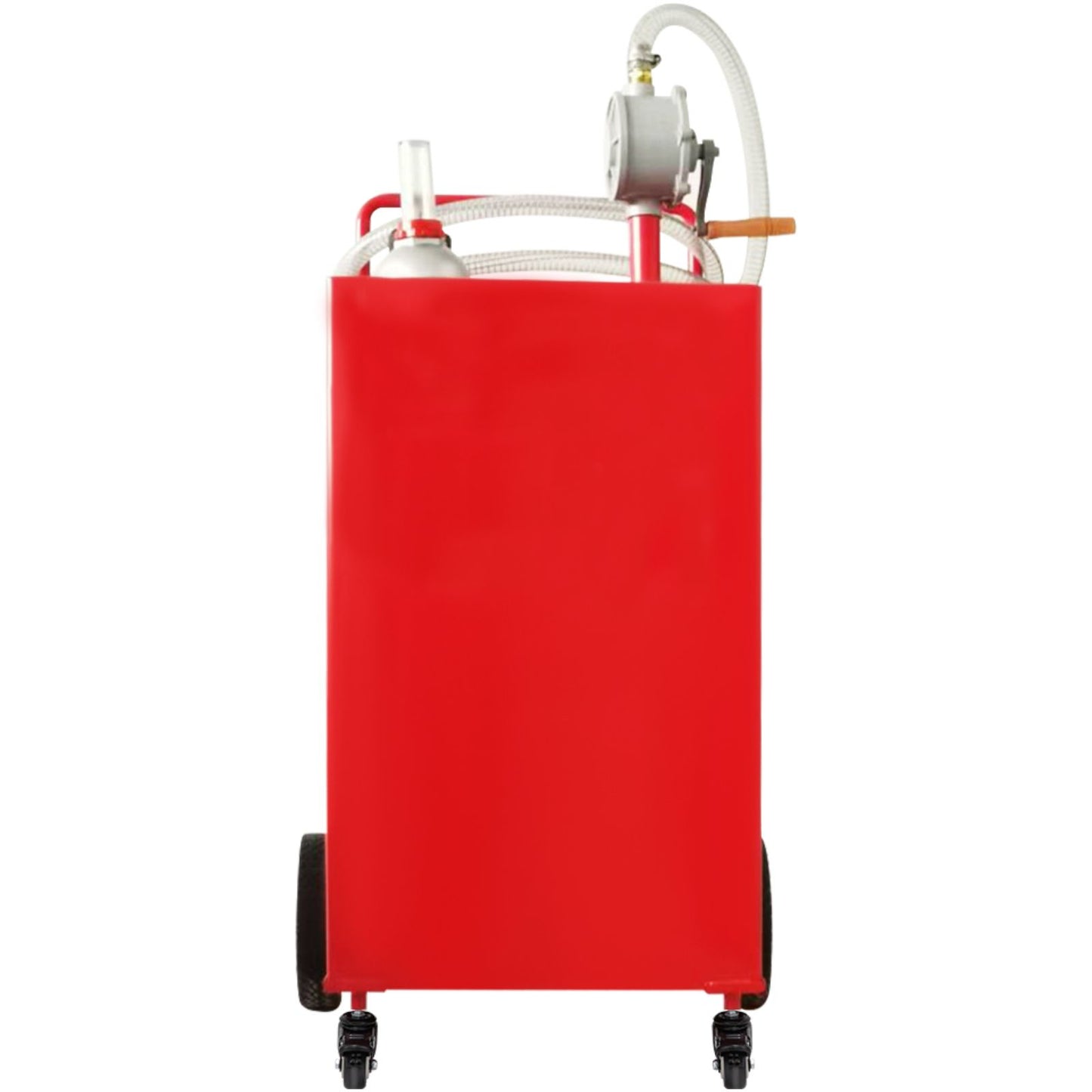 114L Fuel Caddy, Gas Storage Tank & 4 Wheels, with Manuel Transfer Pump, Gasoline Diesel Fuel Container for Cars, Lawn Mowers, ATVs, Boats, More, Red