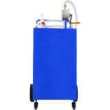 114L Fuel Caddy, Gas Storage Tank & 4 Wheels, with Manuel Transfer Pump, Gasoline Diesel Fuel Container for Cars, Lawn Mowers, ATVs, Boats, More, Blue