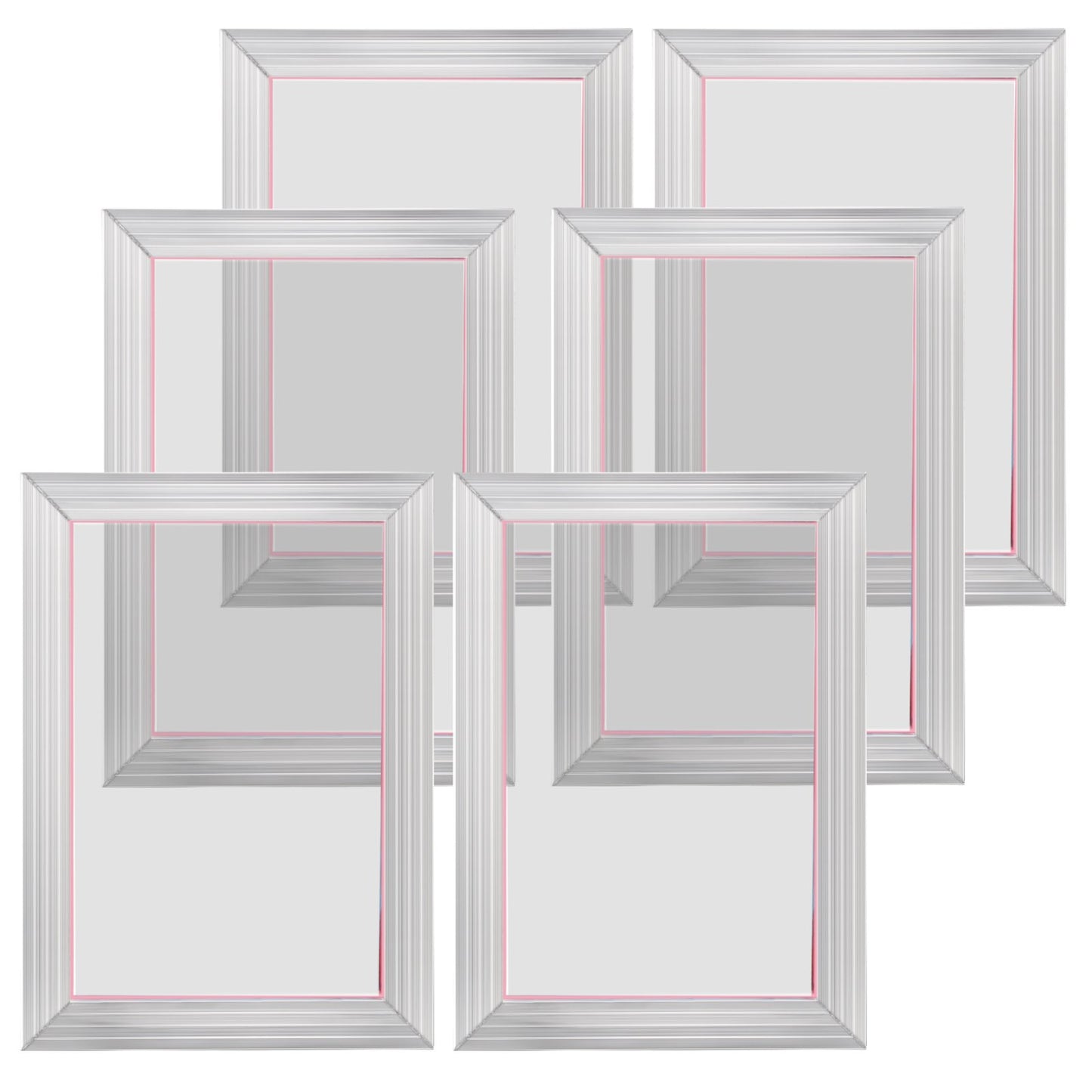 Screen Printing Kit, 6 Pieces Aluminum Silk Screen Printing Frames, 25.4 x 35.6 cm Silk Screen Printing Frame with 110 Count Mesh, High Tension Nylon Mesh and Sealing Tape for T-shirts DIY