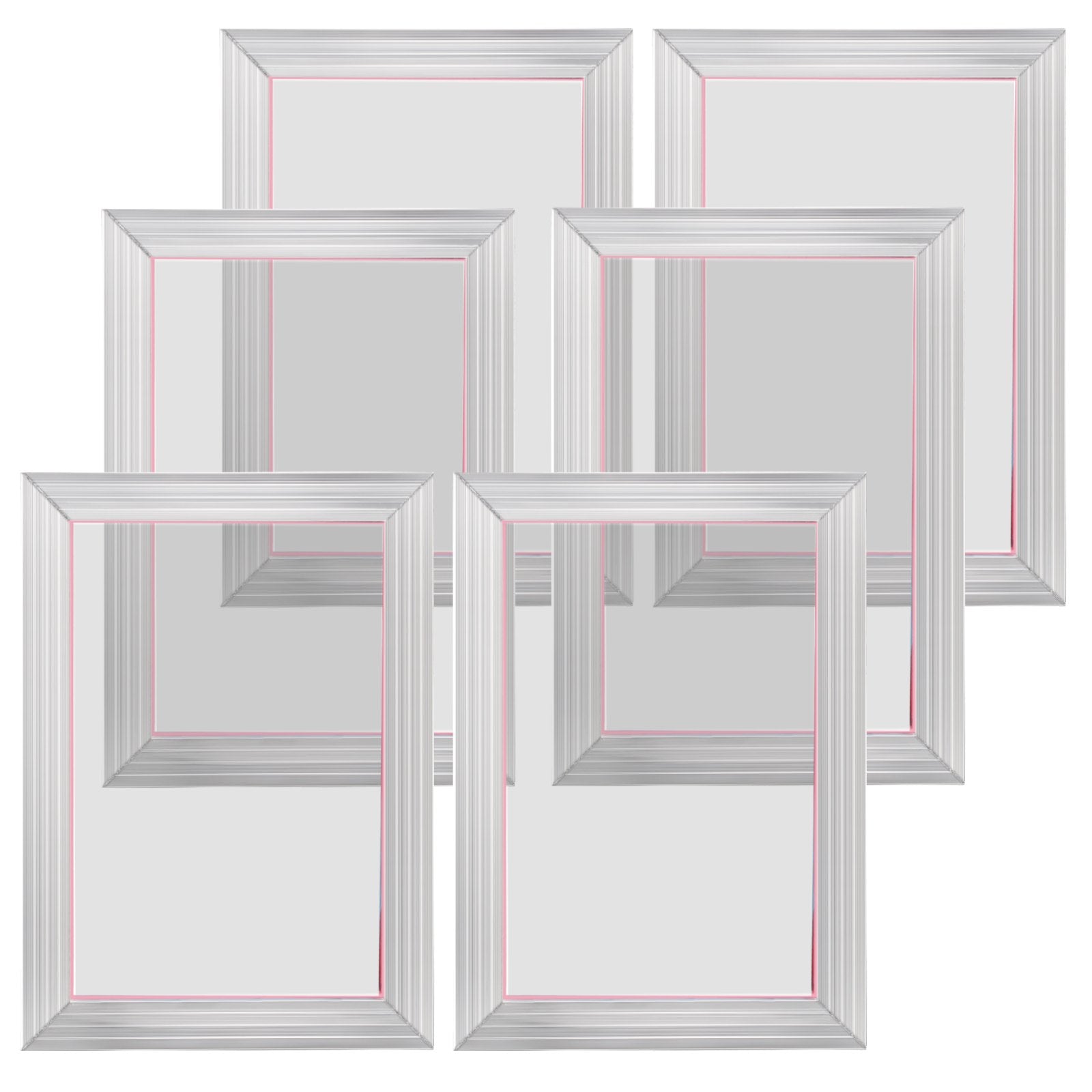 Screen Printing Kit, 6 Pieces Aluminum Silk Screen Printing Frames, 25.4 x 35.6 cm Silk Screen Printing Frame with 110 Count Mesh, High Tension Nylon Mesh and Sealing Tape for T-shirts DIY