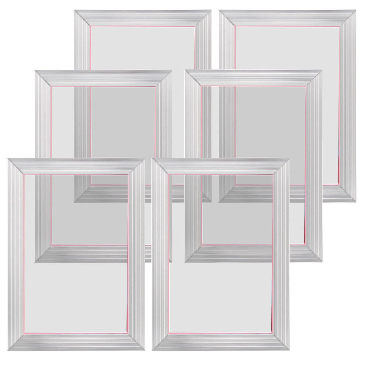 Screen Printing Kit, 6 Pieces Aluminum Silk Screen Printing Frames, 25.4 x 35.6 cm Silk Screen Printing Frame with 110 Count Mesh, High Tension Nylon Mesh and Sealing Tape for T-shirts DIY