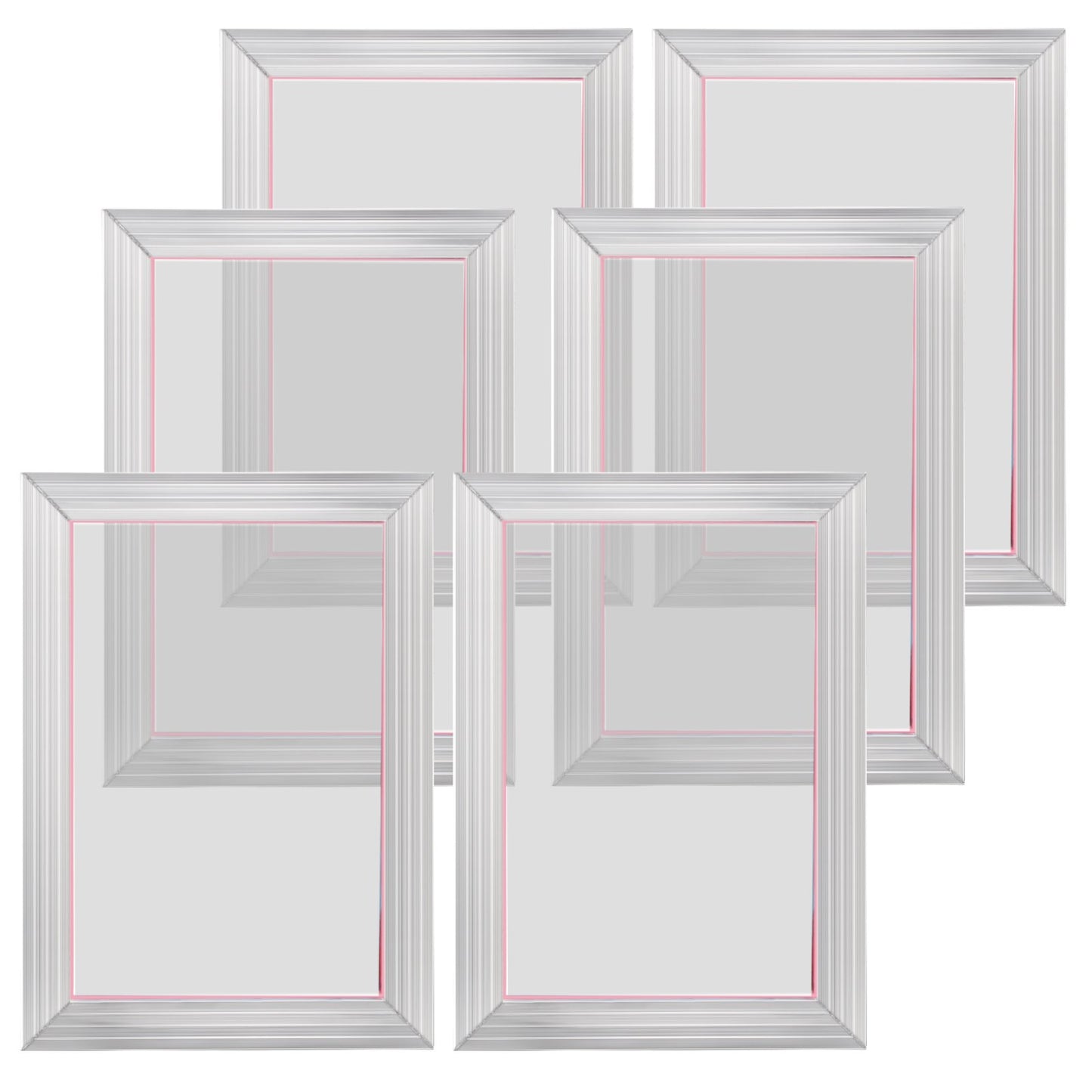 Screen Printing Kit, 6 Pieces Aluminum Silk Screen Printing Frames, 25.4 x 35.6 cm Silk Screen Printing Frame with 156 Count Mesh, High Tension Nylon Mesh and Sealing Tape for T-shirts DIY