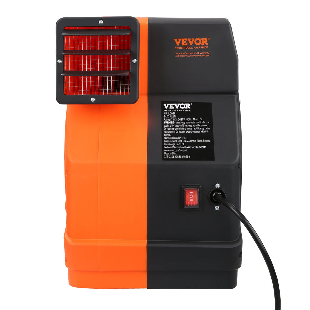 VEVOR Inflatable Blower, 1100W, 1.5 & 1.7 HP Bounce House Blower, Pump Commercial Air Blower for Inflatables, 3100 RPM Bouncy Castle Electric Fan for Bounce House, Waterslides, Tested to UL Standards