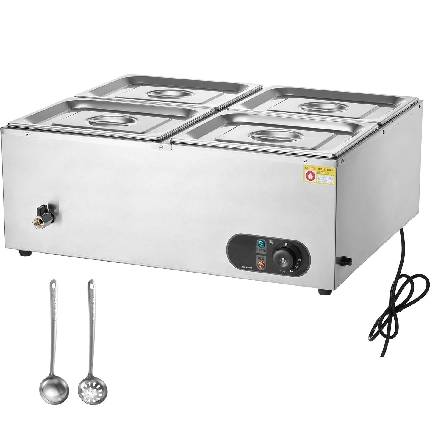 Commercial Electric Food Warmer Countertop Buffet 4*8Qt Pan Bain Marie