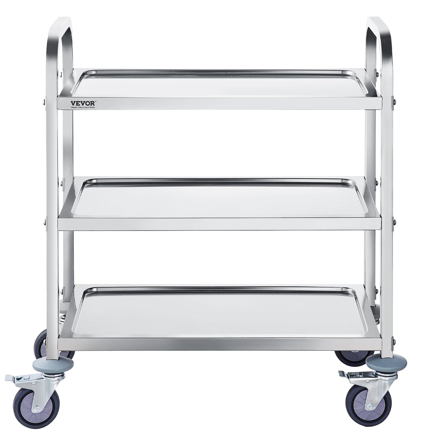 VEVORÂ Stainless Steel Cart,Â 3 LayersÂ Lab Utility CartÂ 181 kg Weight Capacity,Â Medical CartÂ with Lockable Universal Wheels, for Lab, Clinic, Kitchen, Salon