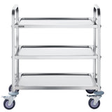 VEVORÂ Stainless Steel Cart,Â 3 LayersÂ Lab Utility CartÂ 181 kg Weight Capacity,Â Medical CartÂ with Lockable Universal Wheels, for Lab, Clinic, Kitchen, Salon