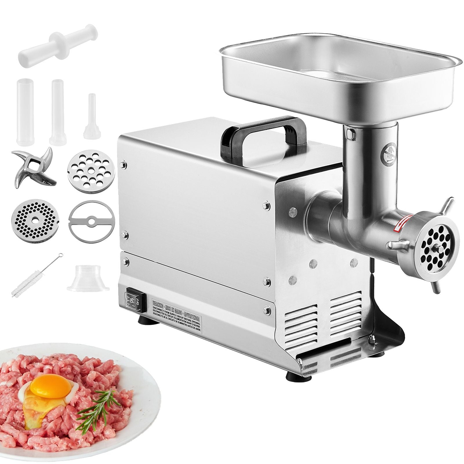 Commercial Electric Meat Grinder 5 Lbs/Min Sausage Stuffer Maker Kitchen