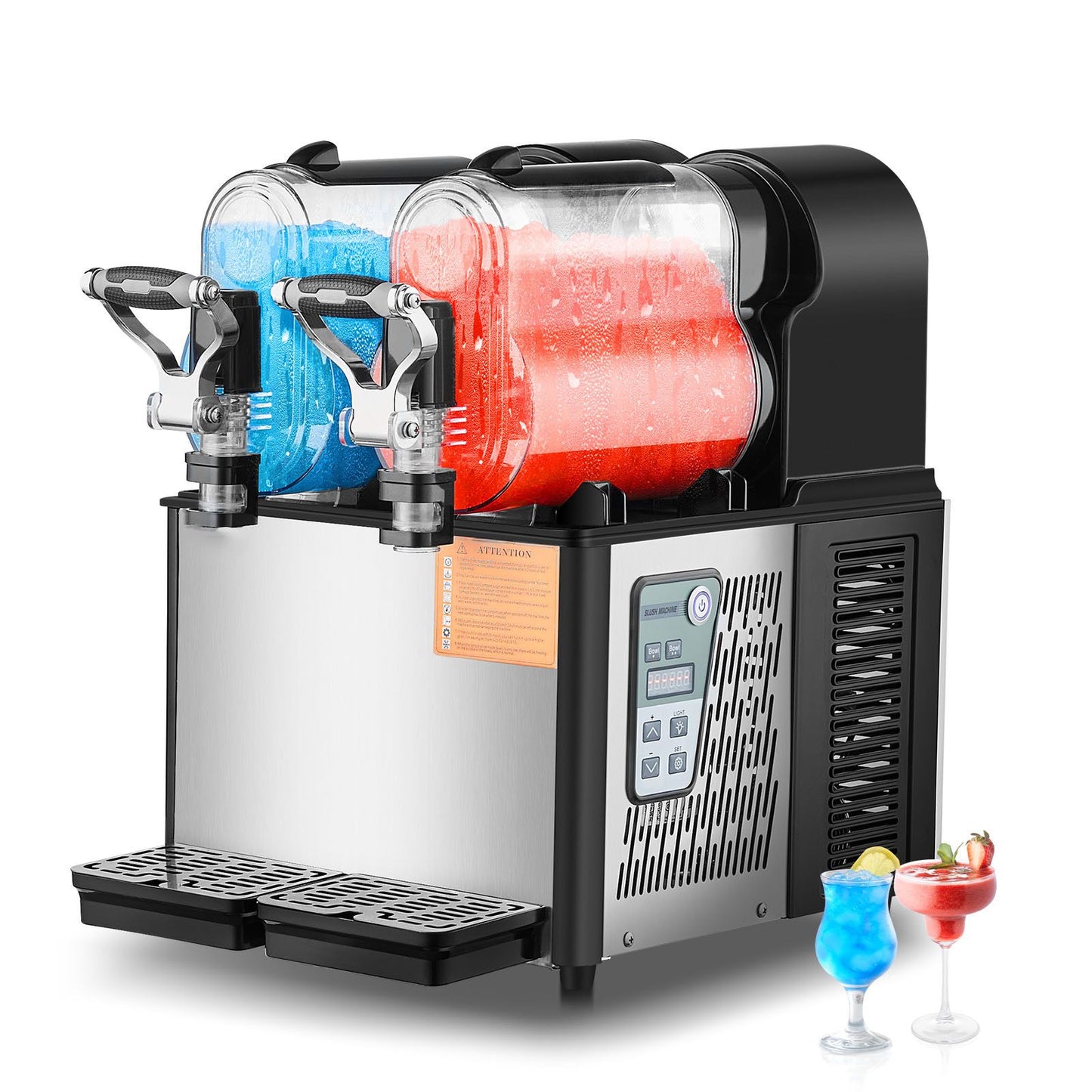 3Lx2 Tank Commercial Slushy Machine Margarita Smoothie Frozen Drink Maker