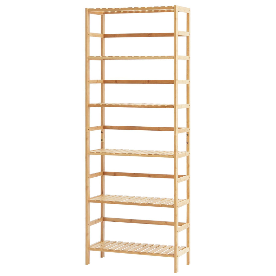 VEVOR Bamboo Bookshelf 6 Tiers Bamboo Ladder Bookcase Rectangle Storage Rack