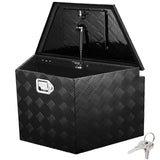 Trailer Tongue Box, Aluminum Alloy Diamond Plate Tongue Box Tool Chest, Heavy Duty Trailer Box Storage with Lock and Keys, Utility Trailer Tongue Box for Pickup Truck, RV, 99.06cmx41.91 cmx30.48