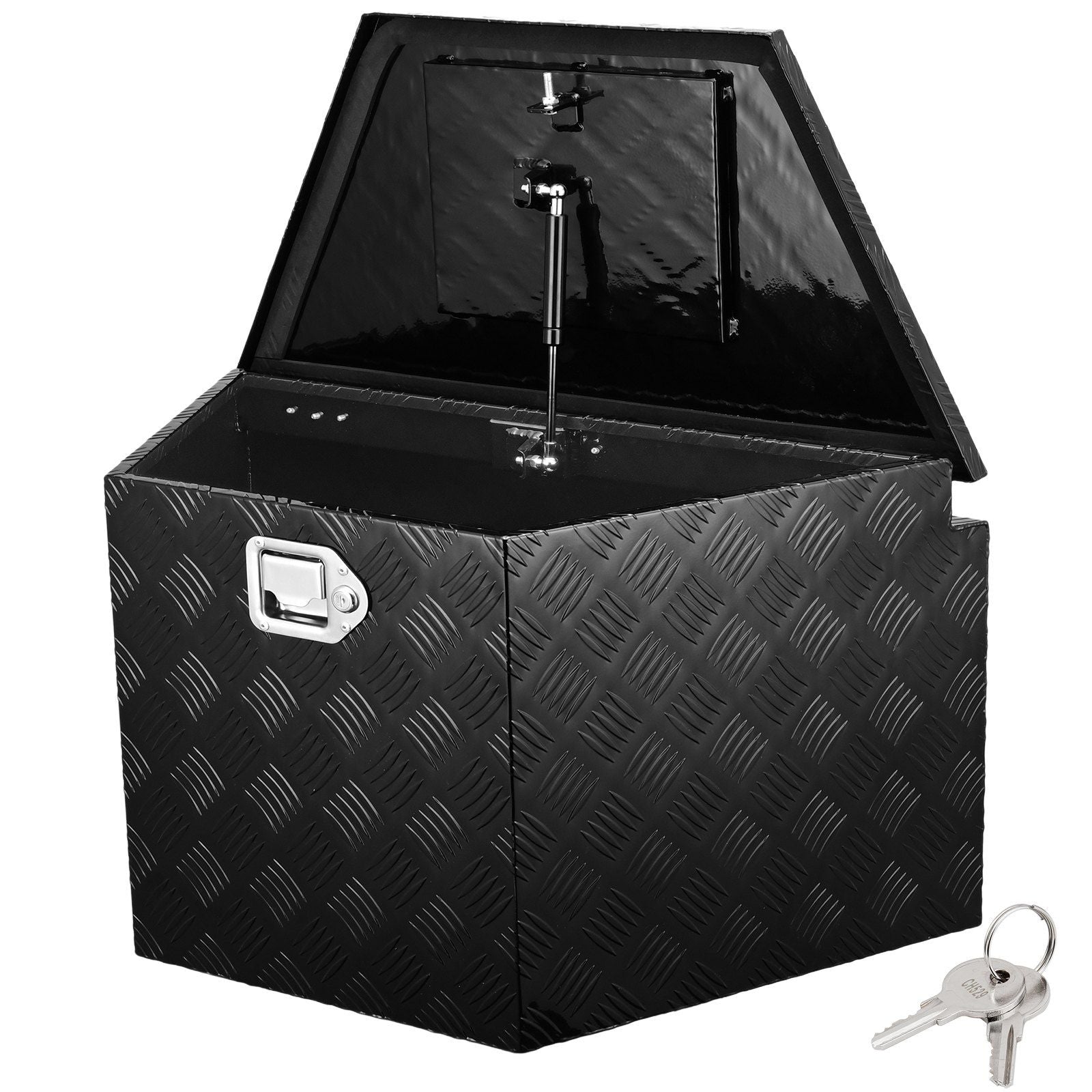 Trailer Tongue Box, Aluminum Alloy Diamond Plate Tongue Box Tool Chest, Heavy Duty Trailer Box Storage with Lock and Keys, Utility Trailer Tongue Box for Pickup Truck, RV, 99.06cmx41.91 cmx30.48