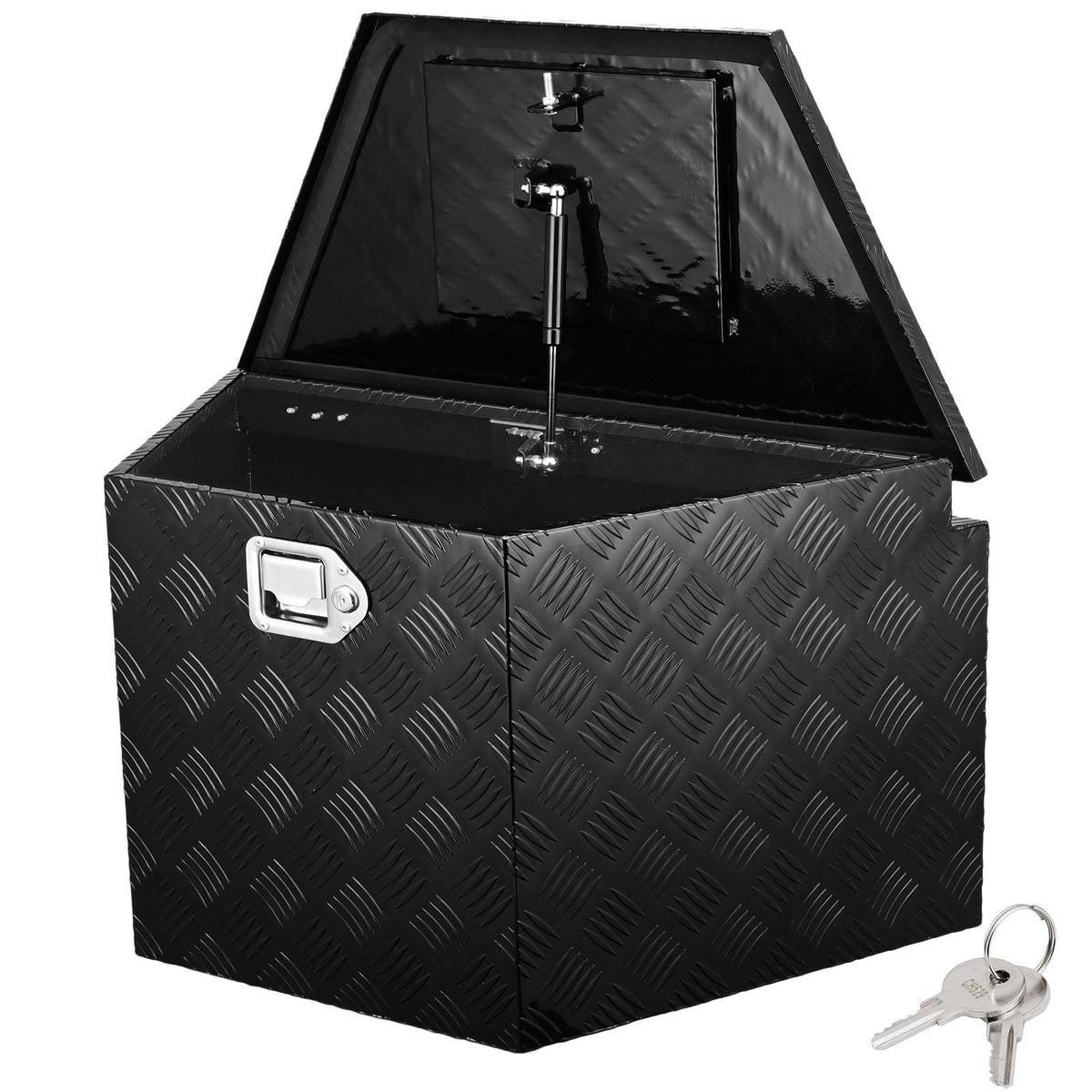 Trailer Tongue Box, Aluminum Alloy Diamond Plate Tongue Box Tool Chest, Heavy Duty Trailer Box Storage with Lock and Keys, Utility Trailer Tongue Box for Pickup Truck, RV, 99.06cmx41.91 cmx30.48