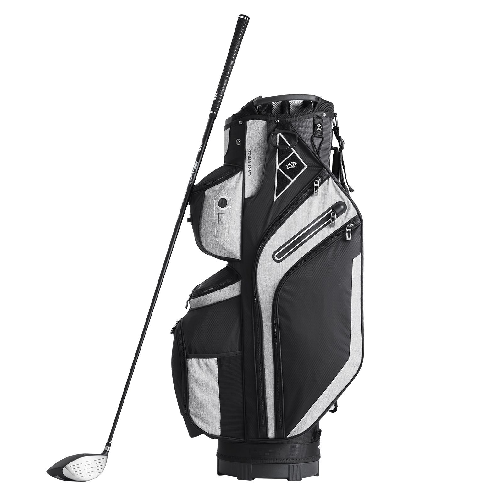 Golf Cart Bag with 14 Way Organizer Divider Top, 13 Pockets Premium Cart Bag, Durable 600D Polyester Fabric Golf Bags with Handles & Dust Cover & Detachable Straps for Men & Women, Black Color-Block