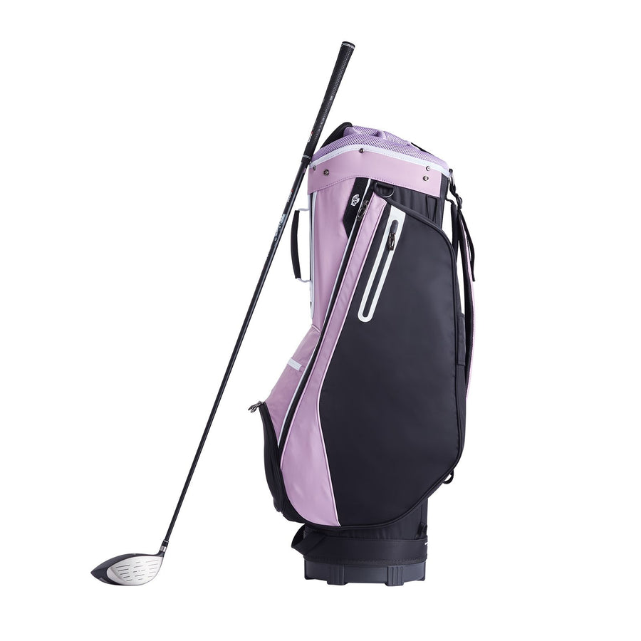 Golf Cart Bag with 14 Way Organizer Divider Top, 36” Multiple Pockets Premium Cart Bag, Durable Golf Bags with Handles & Dust Cover & Detachable Strap for Men & Women, Black Purple