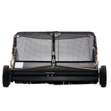 106.6 cm Lawn Sweeper Tow Behind, 12 cu.ft. Large Pull Behind Grass Sweeper, Heavy Duty Leaf & Grass Collector with Dumping Rope Design, Adjustable Sweeping Height for Picking Up Debris & Grass