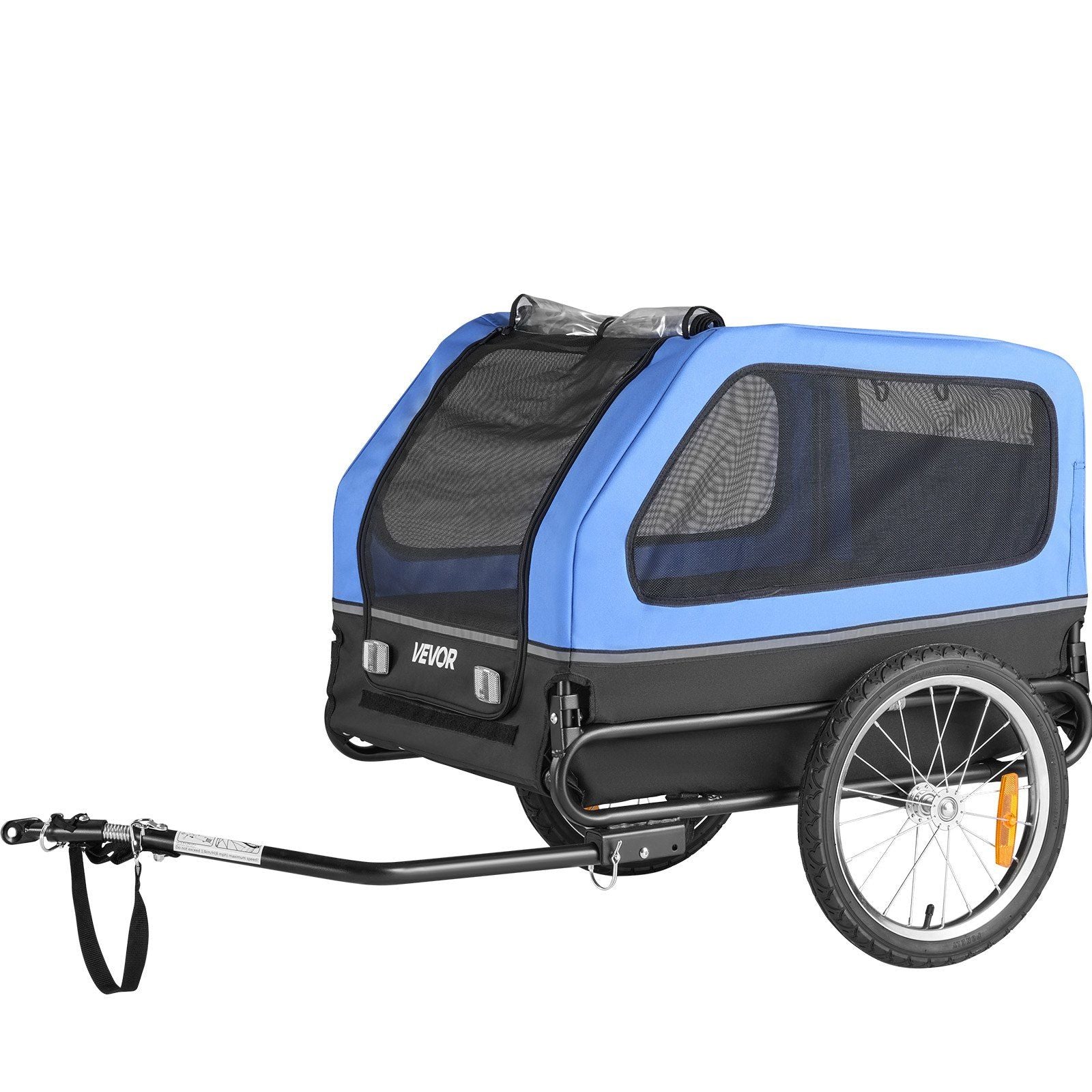 Dog Bike Trailer, Supports up to 40 kg, Pet Cart Bicycle Carrier for Small & Large Dogs, Easy Folding Frame with Quick Release Wheel, Universal Bicycle Coupler, Reflector, Flag, Internal Leash