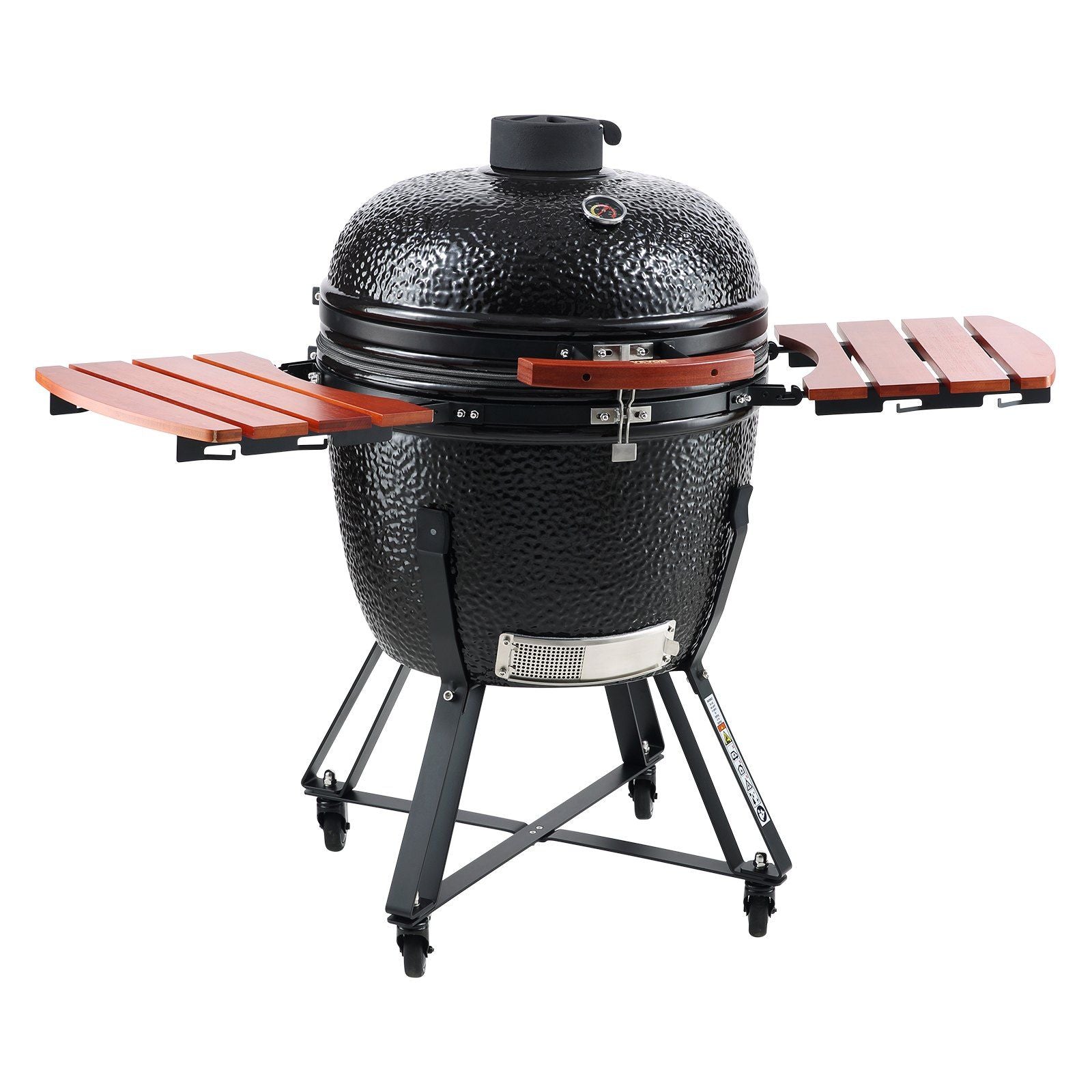 Portable Charcoal Grill, Propane Gas Grills with Cover and Cart, Heavy Duty Stainless Steel BBQ Grill, Mini Smoker for Outdoor Cooking, Barbecue Camping, Picnic, and Backyard, Black