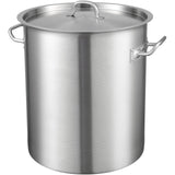 Stainless Steel Stockpot, 42 Quart Large Cooking Pots, Multipurpose Cookware Sauce Pot with Lid & Handle, Heavy Duty Commercial Grade Stock Pot, Sanding Treatment, for Large Groups Events Silver