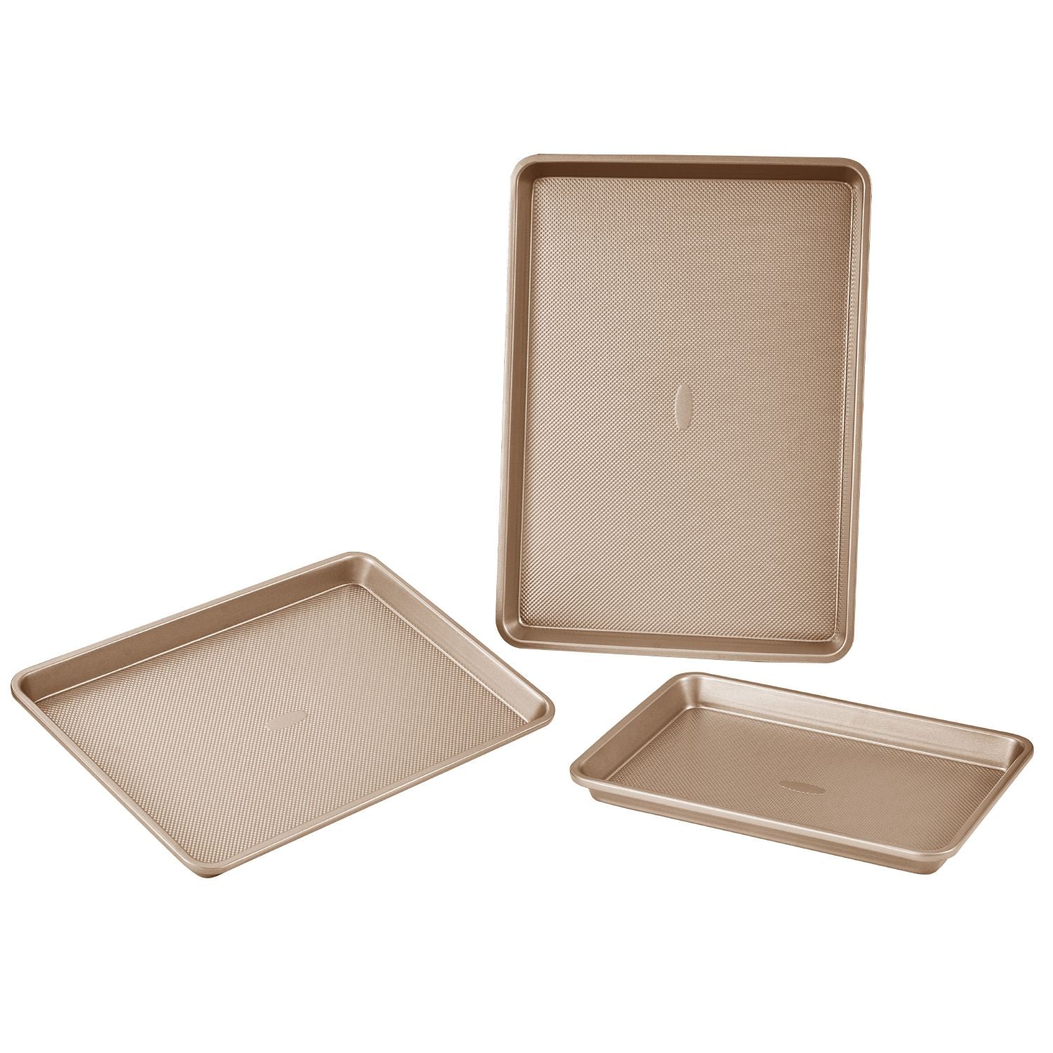 Baking Pan Set 3-Piece Nonstick Carbon Steel Set with Silicone Handles