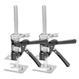 Labor Saving Arm Jack, 2 PCS 200 kg Bearing Capacity, Lifting up to 165 mm, Metal Hand Lifting Jack Tool with Magnetic Level, 2 Adjustment Modes, for Door, Window, Furniture, Woodworking, Black