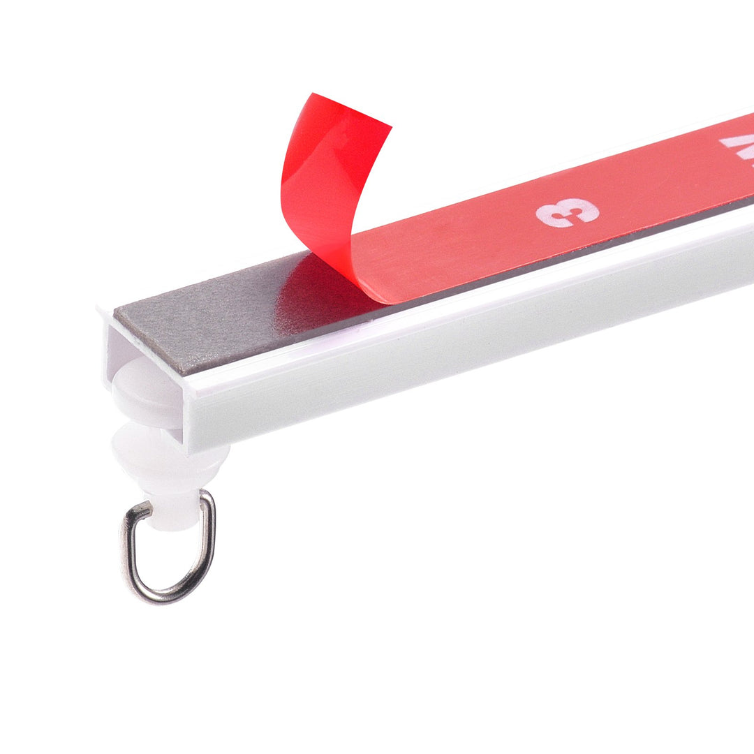 VEVOR Ceiling Curtain Track Set, 9.9 FT/3 Meter, Self Adhesive, No Drill Ceiling Track System for Curtains, Room Divider Curtain Track Ceiling Mounted for Living Room with Hooks and Hardware, White