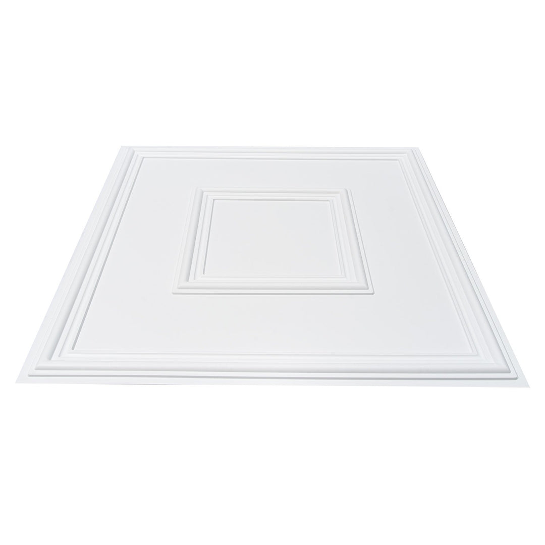 VEVOR Ceiling Tiles 12-Pack 24 x 24 in PVC Easy Installation White Geometric