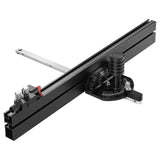 Precision Miter Gauge, Standard Slot 19 x 9.5 mm, Aluminum Alloy Table Saw Miter Gauge with 61 cm Grating 15 Angle Stops Adjustable Spring Loaded Plunger and Removable Disc, for Woodworking