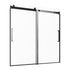 Frameless Sliding Bathtub Door, 1422-1524 mm x 1524 mm, Frameless Shower Glass Door, Frameless Double Sliding Tub Door with 5/16 in Clear Tempered Glass and Stainless Steel Handle, Black Finish