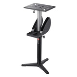Bench Grinder Stand, Bench Grinder Vise Floor Pedestal with 31.5 x 25.4 cm Mounting Plate, Height-Adjustable Pedestal Stand with Grinding Wheel Storage Compartment & Heavy-Duty Cast Iron Base