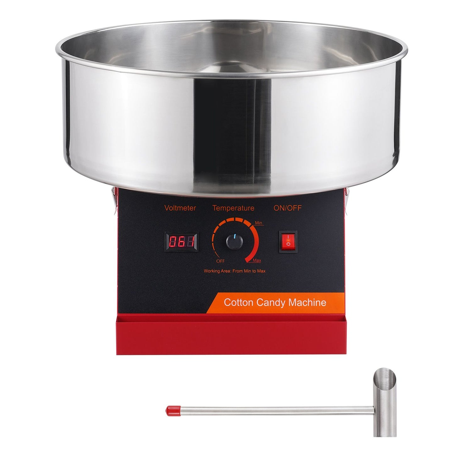 Electric Cotton Candy Machine, 1000W Candy Floss Maker, Commercial Cotton Candy Machine with Stainless Steel Bowl, and Sugar Scoop, Perfect for Home Kids Birthday, Family Party (Red)