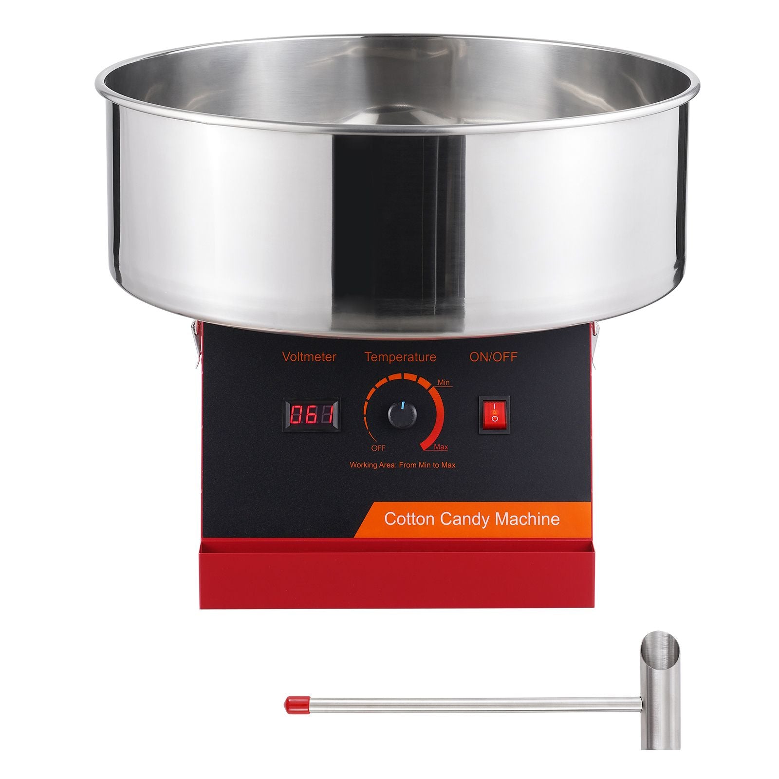 Electric Cotton Candy Machine, 1000W Candy Floss Maker, Commercial Cotton Candy Machine with Stainless Steel Bowl, and Sugar Scoop, Perfect for Home Kids Birthday, Family Party (Red)