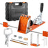 Pocket Hole Jig Kit, 12.7 to 38.1 mm Adjustable, Jig Pocket Hole System with Toolcase, C-Clamp, Step Drill, Hex Wrench, Drill Stop Ring, Square Drive Bit, Reinforced Metal Frame, for Woodworking