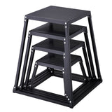 Plyometric Jump Boxes, 12/18/24/30 Inch Plyo Box, Platform and Jumping Agility Box, Anti-Slip Fitness Exercise Step Up Box Set for Home Gym Training, Conditioning Strength Training, Black