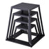 Plyometric Jump Boxes, 12/18/24/30 Inch Plyo Box, Platform and Jumping Agility Box, Anti-Slip Fitness Exercise Step Up Box Set for Home Gym Training, Conditioning Strength Training, Black