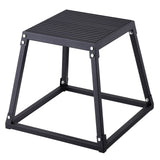 Plyometric Jump Box, 18 Inch Plyo Box, Steel Plyometric Platform and Jumping Agility Box, Anti-Slip Fitness Exercise Step Up Box for Home Gym Training, Conditioning Strength Training, Black