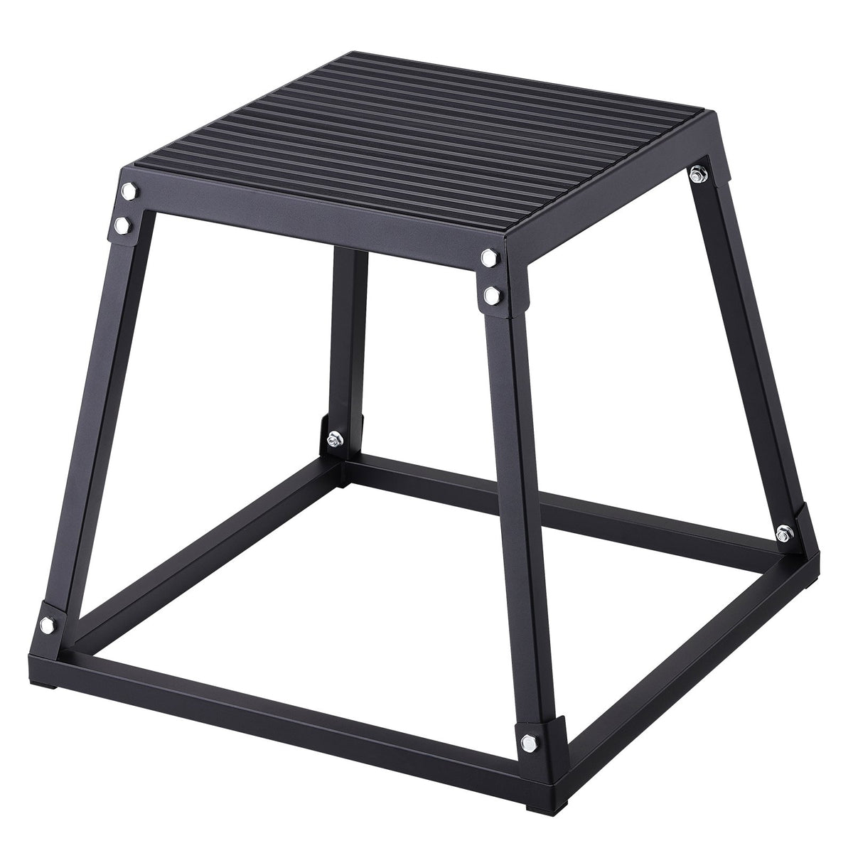 Plyometric Jump Box, 18 Inch Plyo Box, Steel Plyometric Platform and Jumping Agility Box, Anti-Slip Fitness Exercise Step Up Box for Home Gym Training, Conditioning Strength Training, Black
