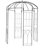 Birdcage Shape Garden Arbor, 9\' High x 6.6\' Wide, Heavy Duty Wrought Iron Arbor, Wedding Arch Trellis for Climbing Vines in Outdoor Garden, Lawn, Backyard, Patio, Black