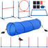 Dog Agility Training Equipment, 5 PCS Set with Adjustable High Hurdles,6 Weave Poles, Tunnel, Jump Ring, Pause Box, Whistle, Foldable Bowl, Puppy Obstacle Course Kit with Storage Bags