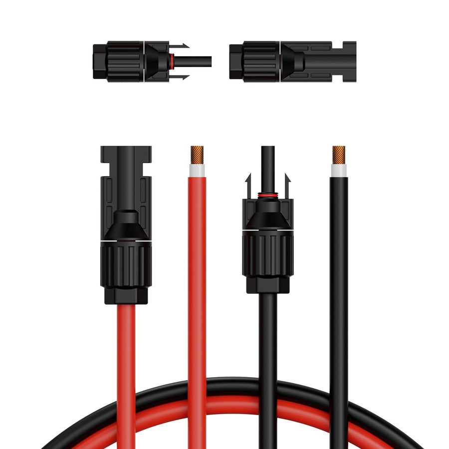 VEVOR 30FT Solar Panel Extension Wire with Female & Male Connectors 10AWG 1 Pair