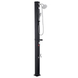 40L Solar Heated Shower, 205cm Showerhead Height Outdoor Shower, with Handheld & Foot Faucet, Hot & Cold Water Adjustment, Freestanding for Backyard Poolside Beach Pool, Black