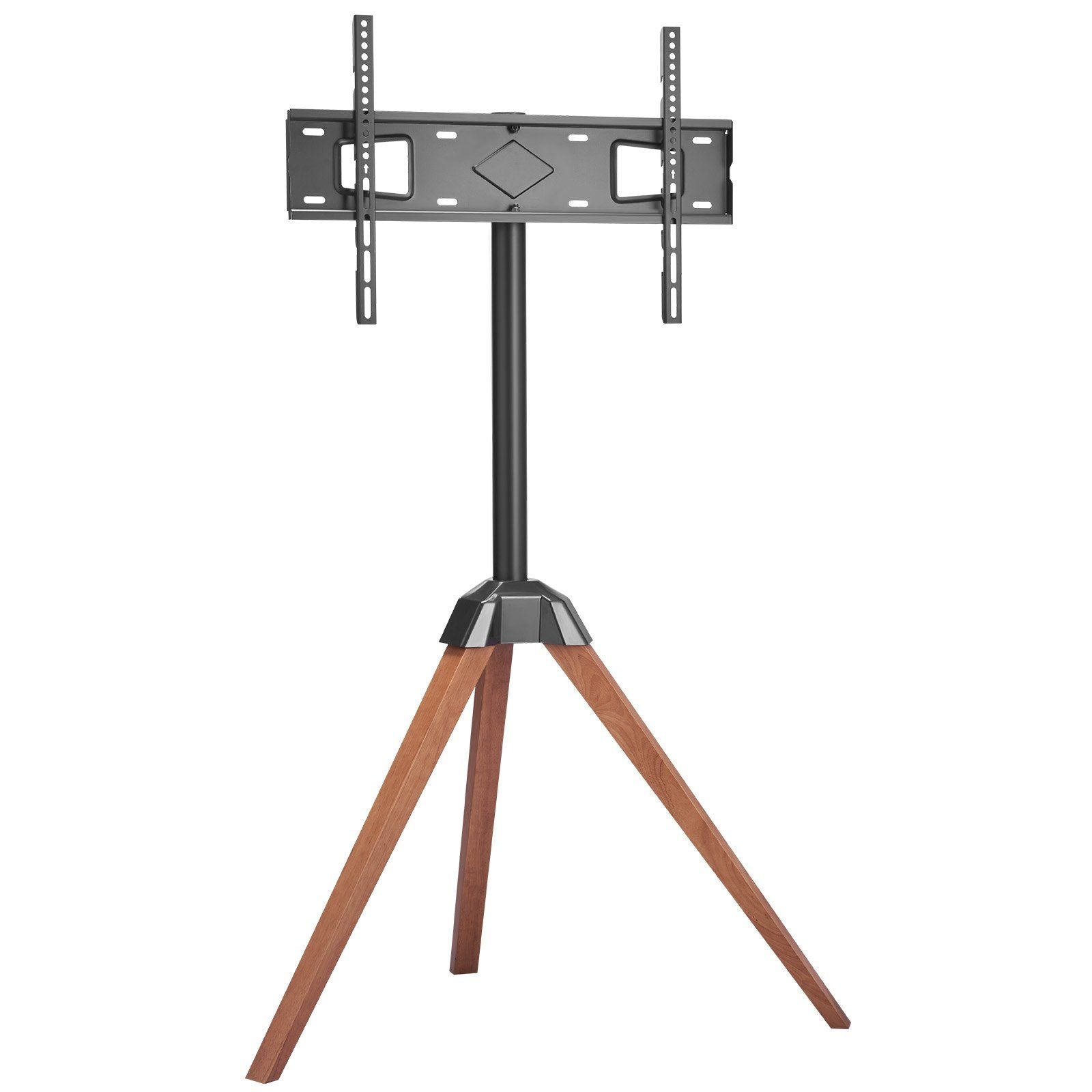 Tripod Easel TV Stand, for 40-65 inch Flat Screen/Curved TVs Up to 45 kg, 18° Left-Right Rotation Portable TV Stand with Oak Wood Legs, for Bedroom, Living Room, Studio, MAX VESA 600 x 400 mm