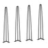 VEVOR Hairpin Table Legs 0.7M, Set of 4 Desk Legs 408.2KG Load Capacity, Hairpin Desk Legs 3 Rods for Desk Chairs Bench Dining End Table, Solid Carbon Steel Heavy Duty Furniture Legs Black