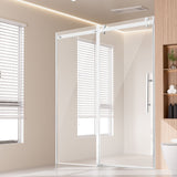 Frameless Shower Door 58-59" x 75" SGCC Tempered Glass 5/16" Chrome