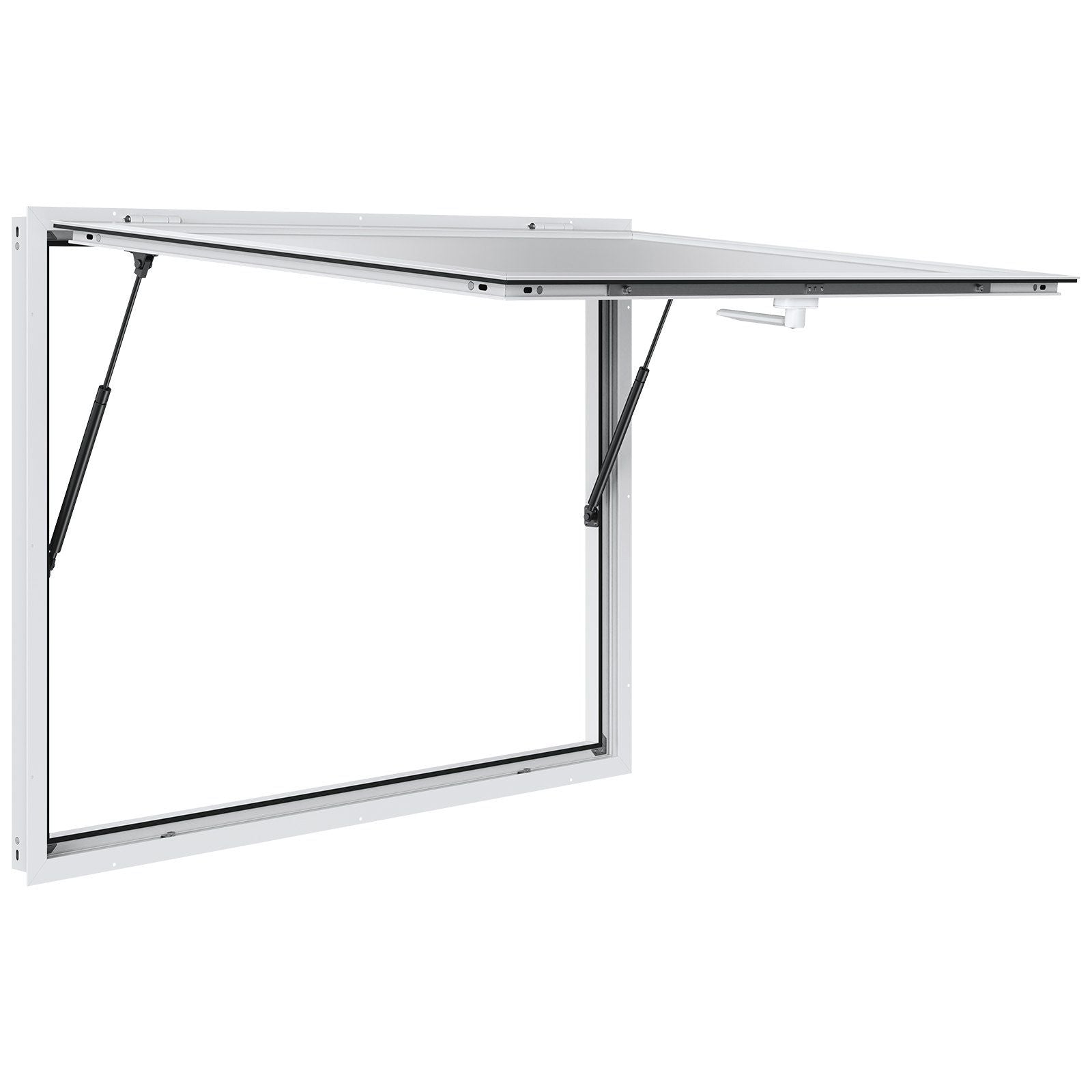 Concession Window for Food Truck, 48"x36" Aluminum Alloy Food Truck Service Window, Up to 85 Degrees Stand Serving Window with Awning Door & Drag Hook,  for Food Trucks Concession Trailers