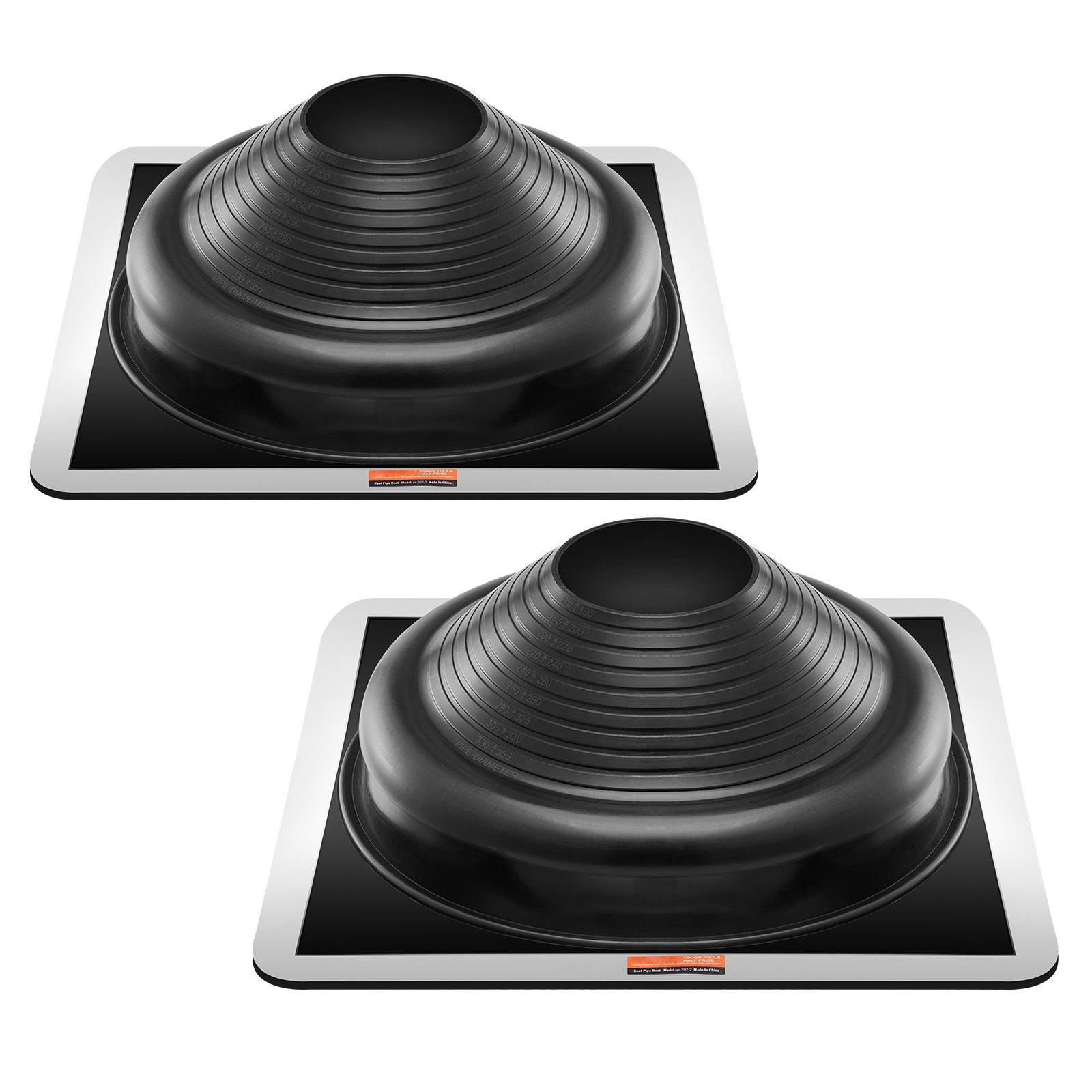 2 Pcs Metal Roof Pipe Flashing Boots Fit 170-355 mm Pipe High Temp EDPM