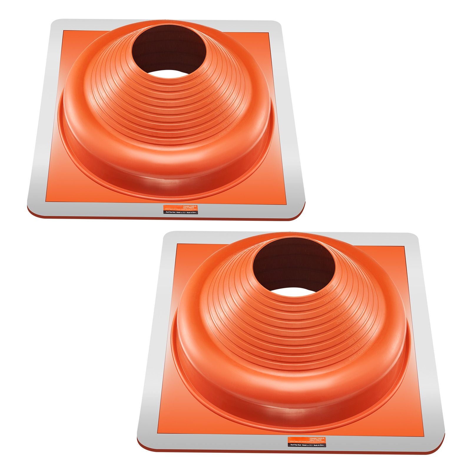 2 Pcs Metal Roof Pipe Flashing Boot Fit 170-355 mm Pipe High Temp Silicone