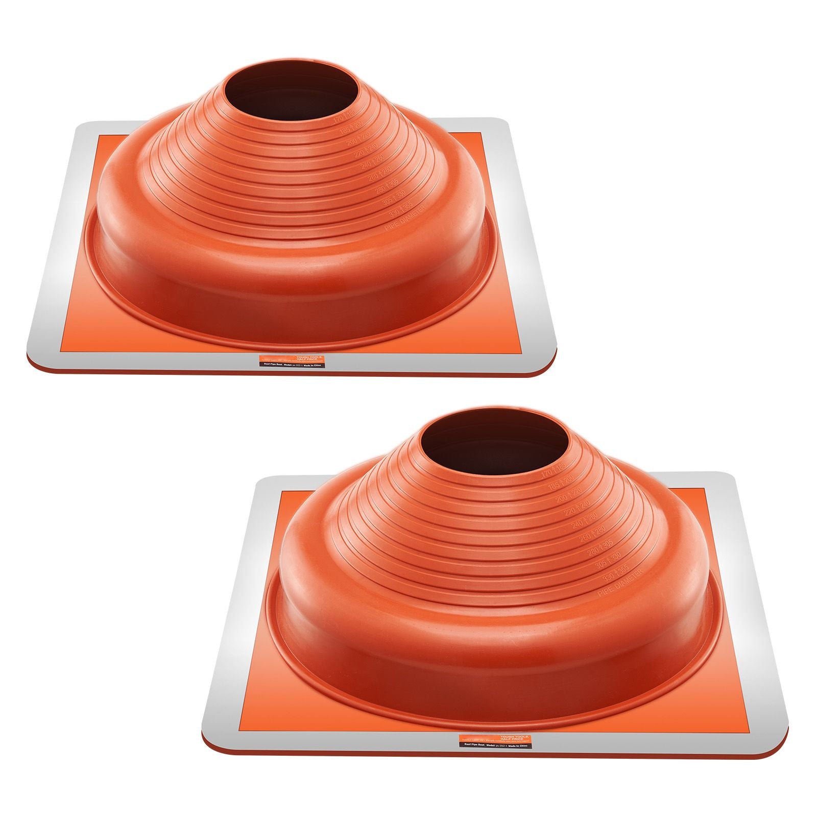 2 Pcs Metal Roof Pipe Flashing Boot Fit 160-300 mm Pipe High Temp Silicone